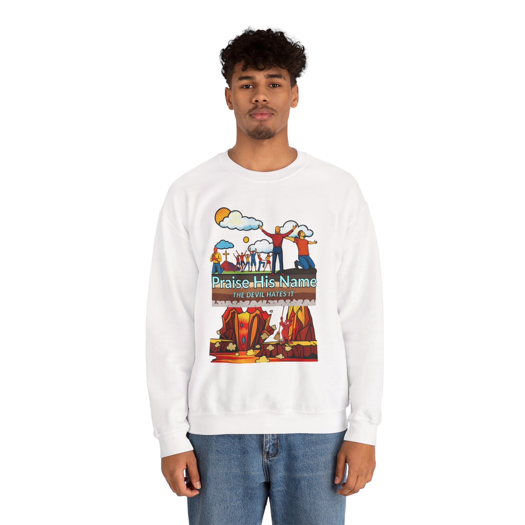 'Praise His Name' — Crewneck Sweatshirt
