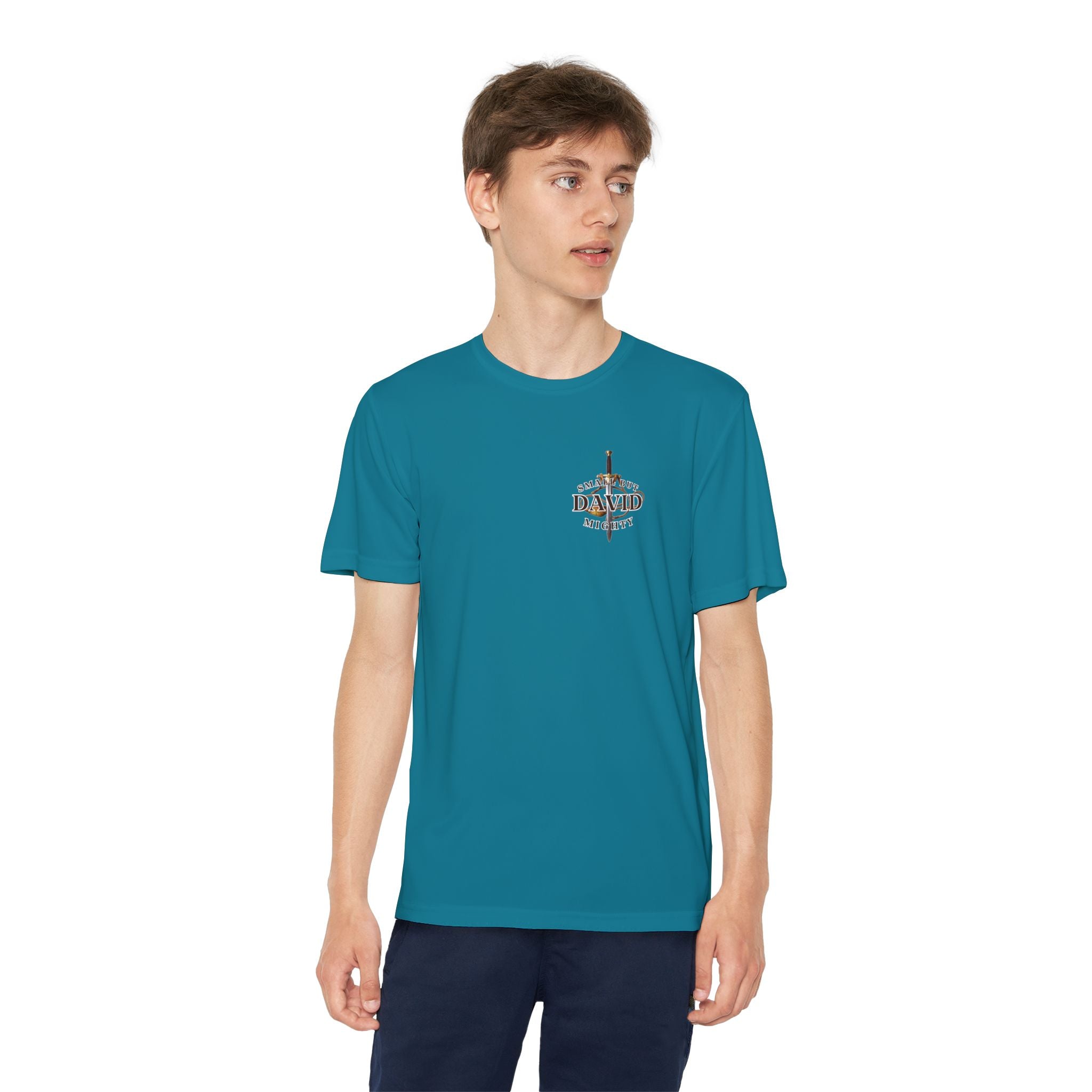 1 Timothy 4:12: 'Small But Mighty' Stones Youth Competitor Tee