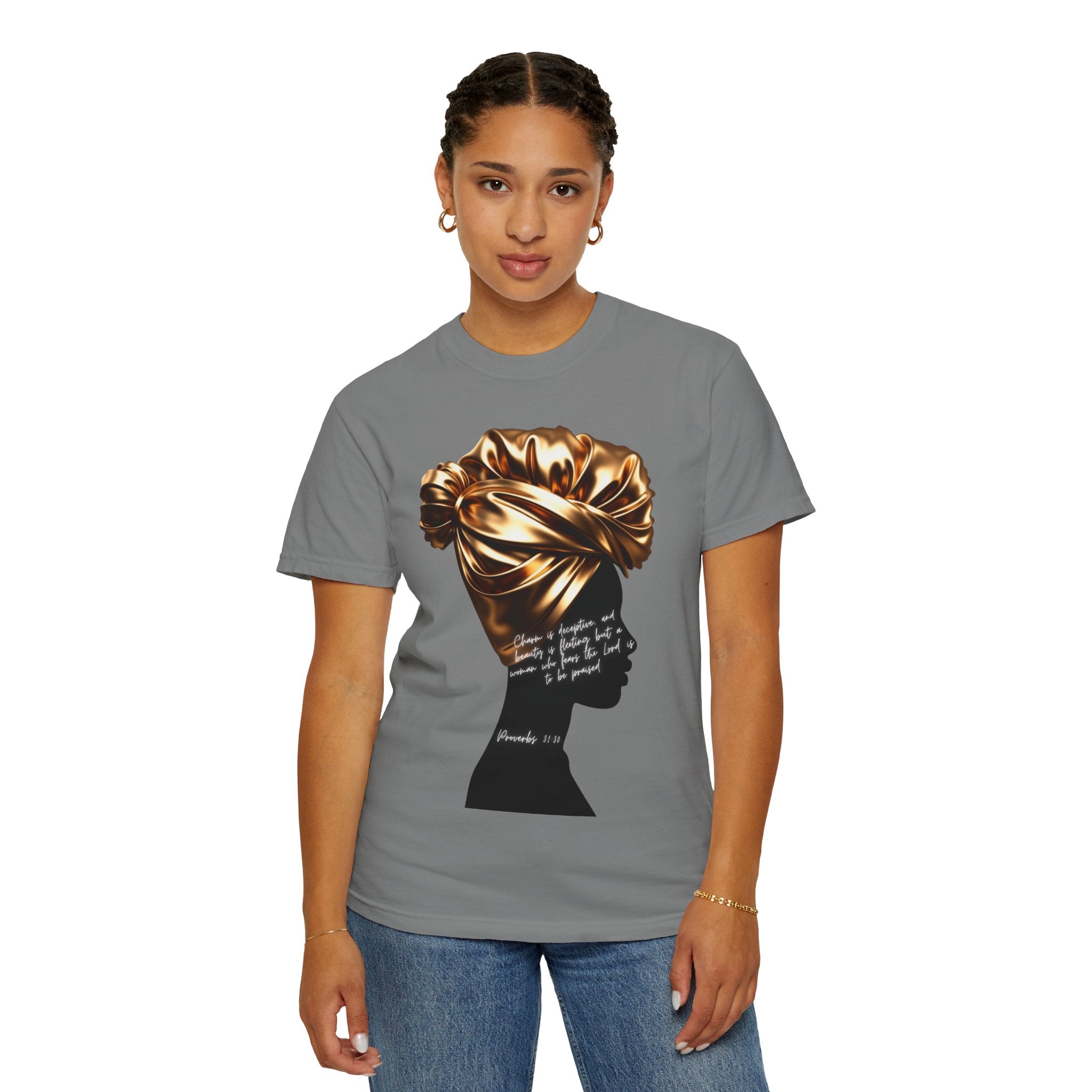 Proverbs 31:30 Gold Headwrap- T-Shirt