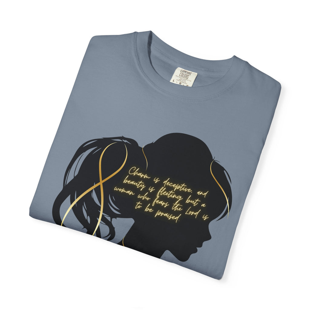 Proverbs 31:30 Gold Heart- T-Shirt