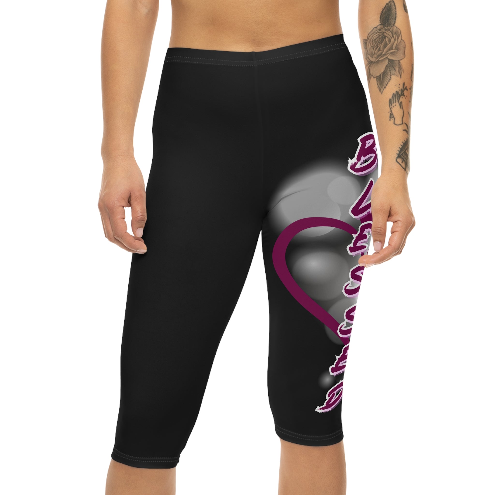 'Blessed' Heart — Capri Leggings