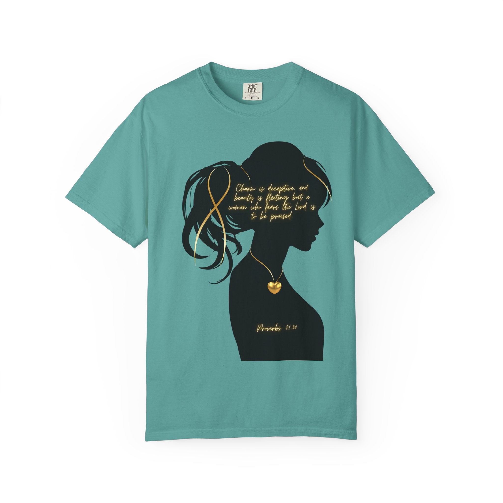 Proverbs 31:30 Gold Heart- T-Shirt