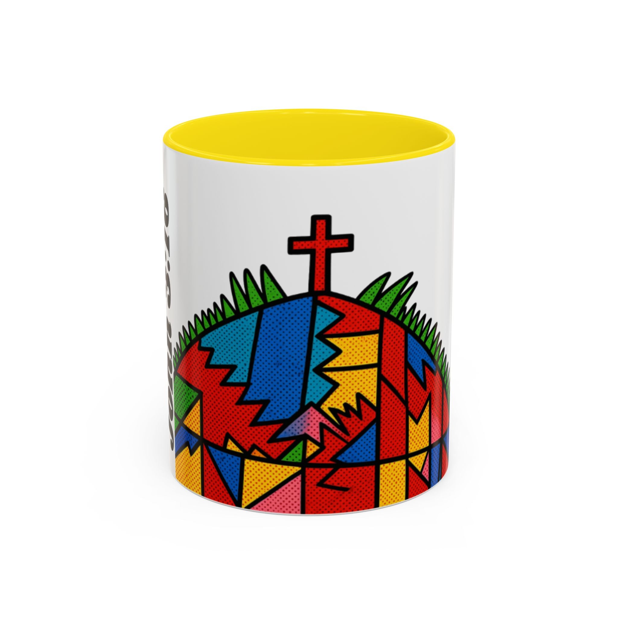 Colorful Christian Cross Accent Coffee Mug — Vibrant Faith Art (11/15oz)