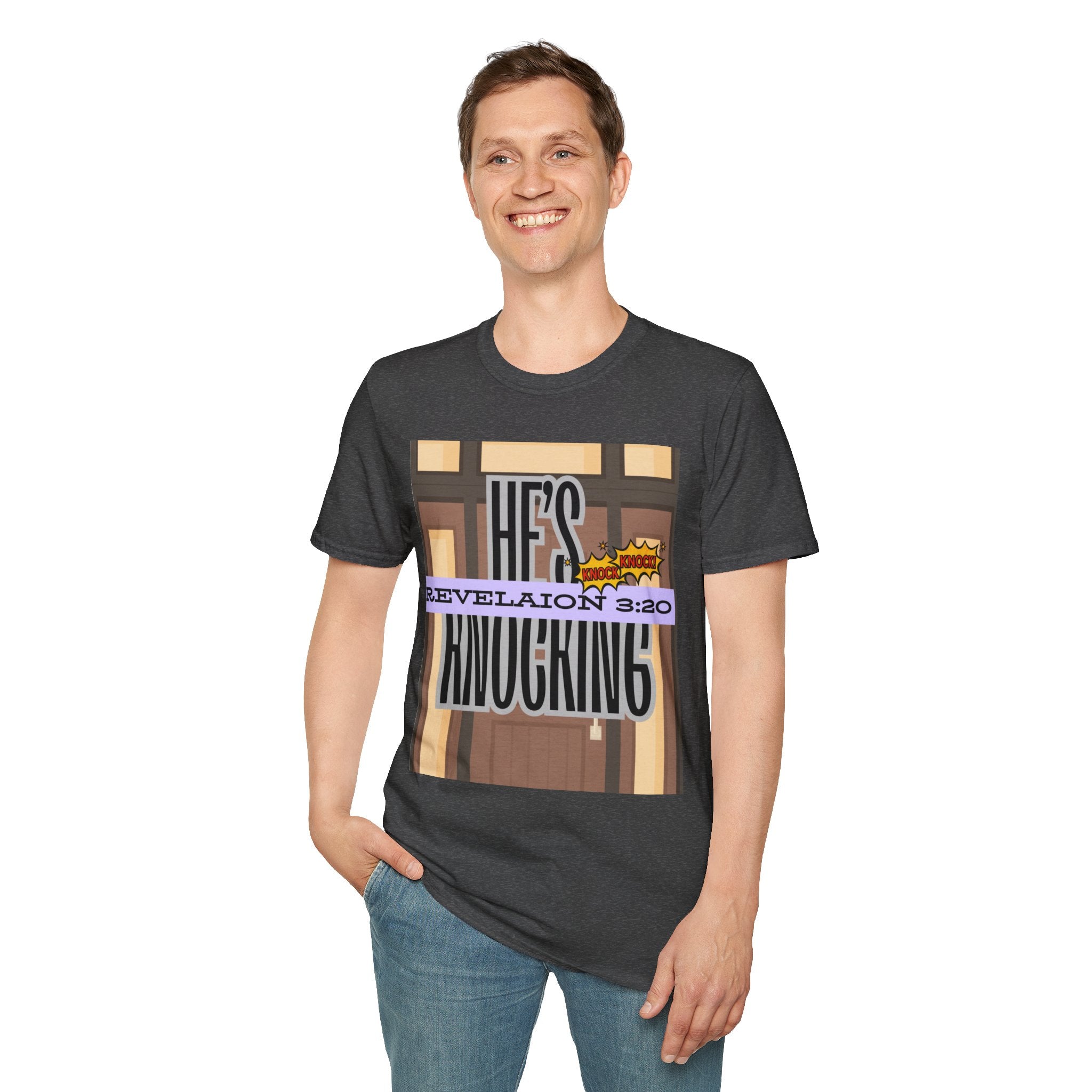 “He’s Knocking” Revelation 3:20 — Graphic T‑Shirt