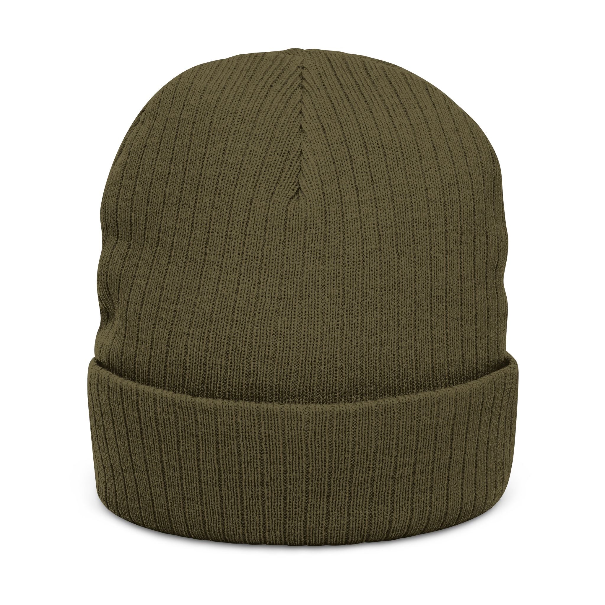 "GRACE." Embroidered Ribbed Knit Beanie