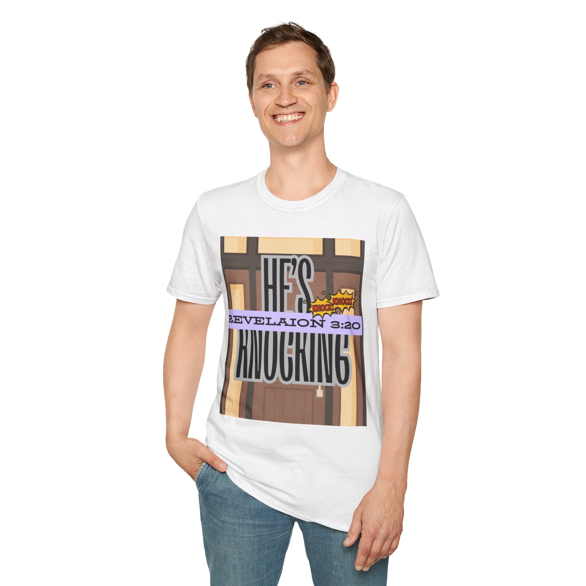 “He’s Knocking” Revelation 3:20 — Graphic T‑Shirt