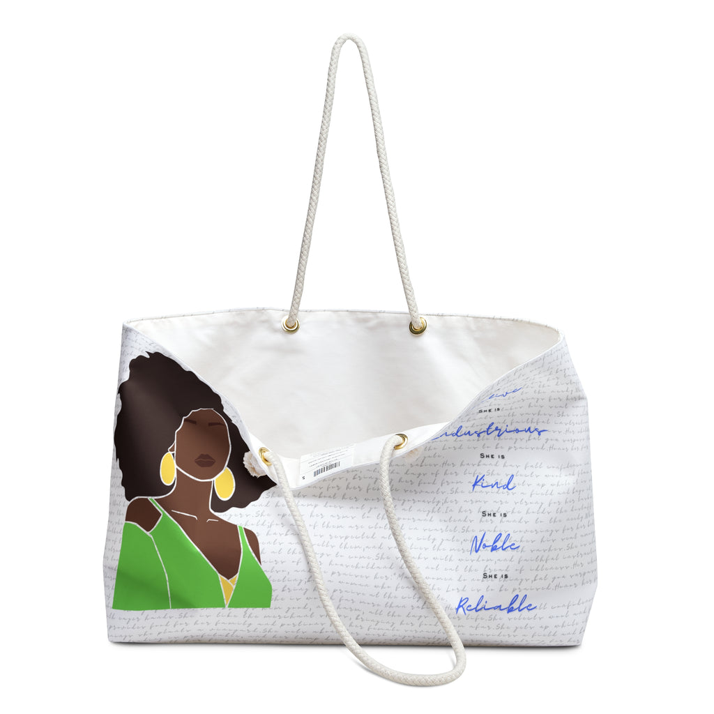 Proverbs 31:30 Woman — Green and Yellow Christian Weekender
