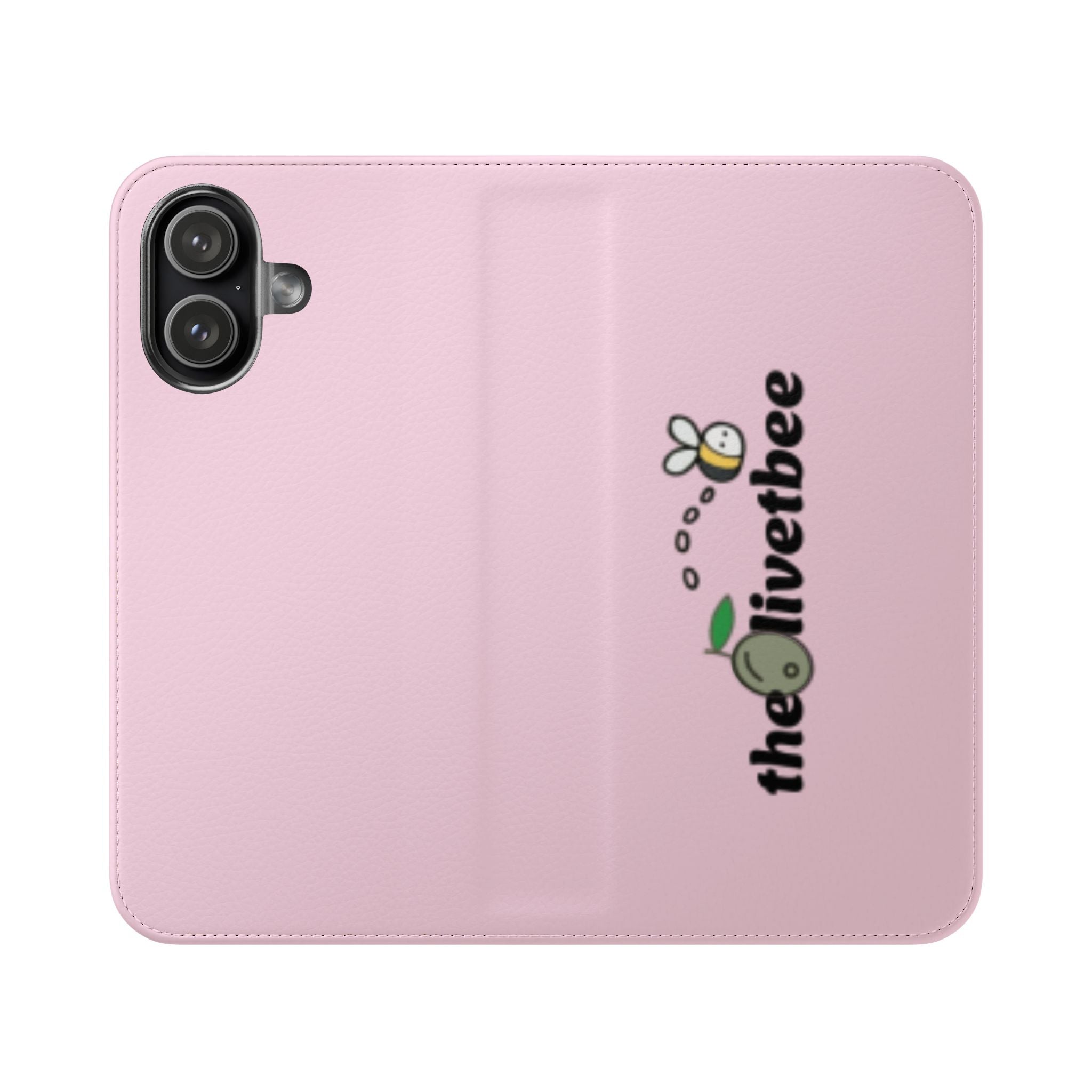 Pink Bee Logo Flip Phone Case — theOlivetbee Wallet Cover