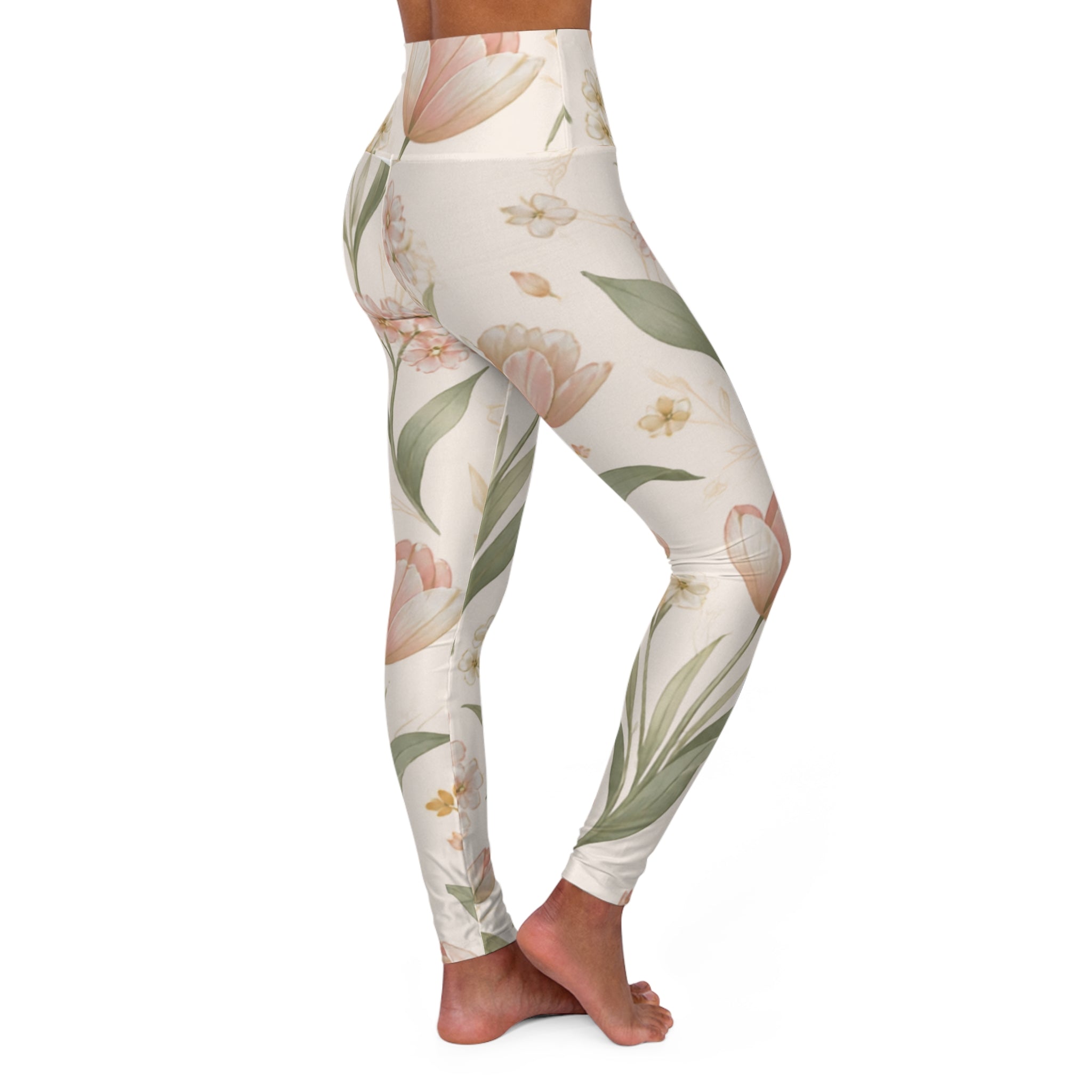 Pastel Tulip  – High-Waist Yoga Leggings