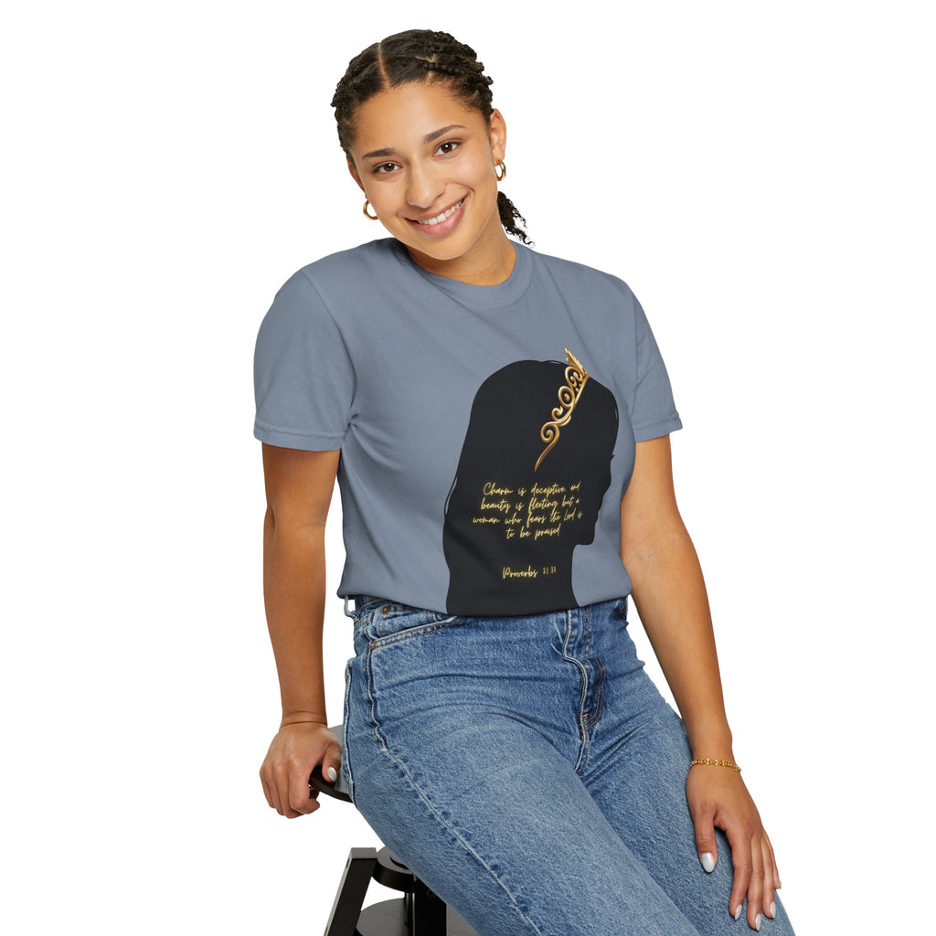 Proverbs 31:30 Gold Crown - T-Shirt