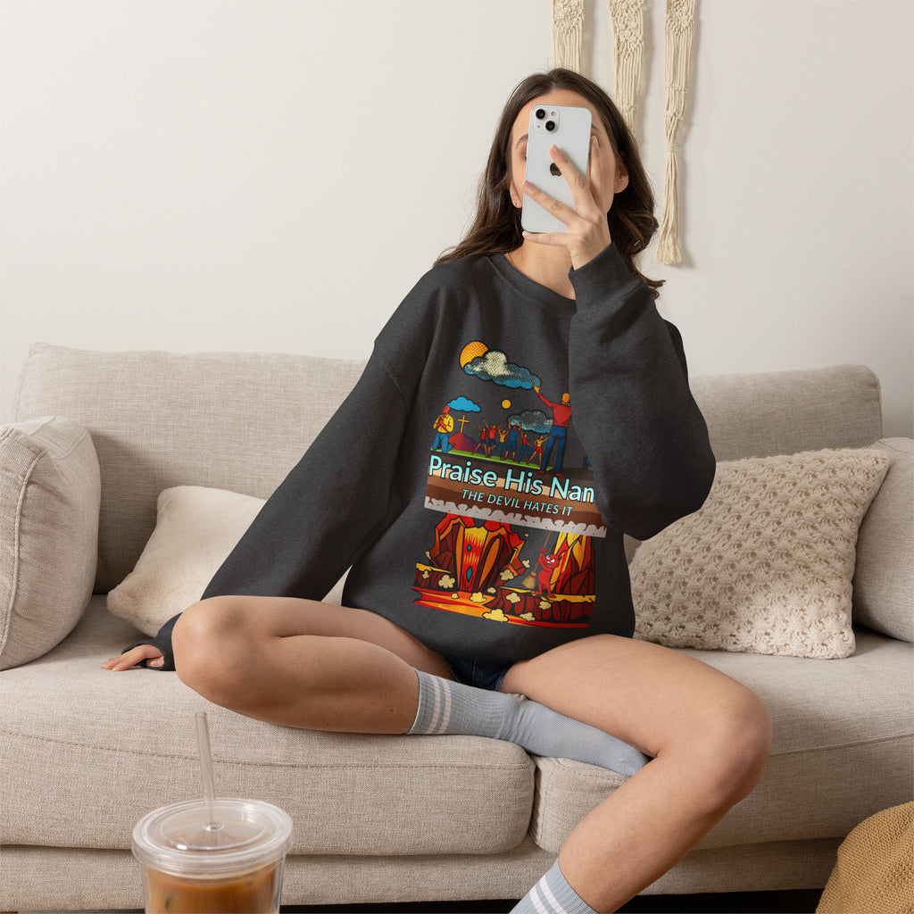 'Praise His Name' — Crewneck Sweatshirt
