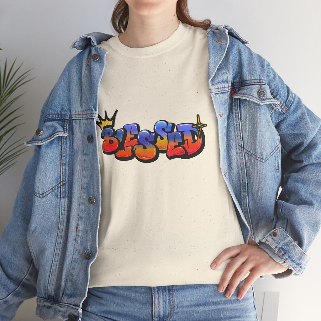'Blessed' Crown Graffiti Tee