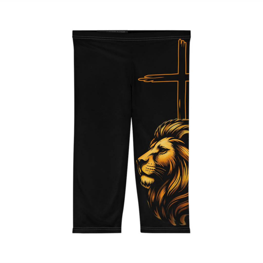 'Lion & Cross' — Capri Leggings