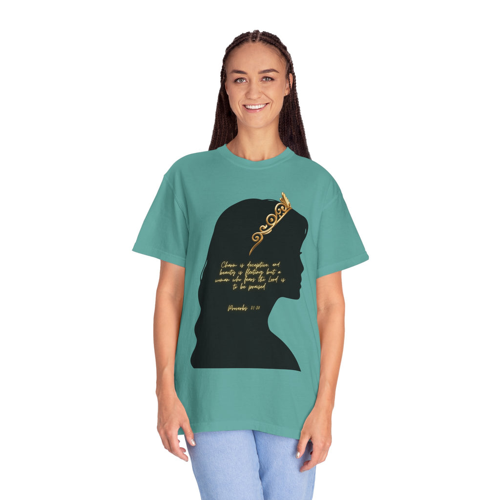 Proverbs 31:30 Gold Crown - T-Shirt
