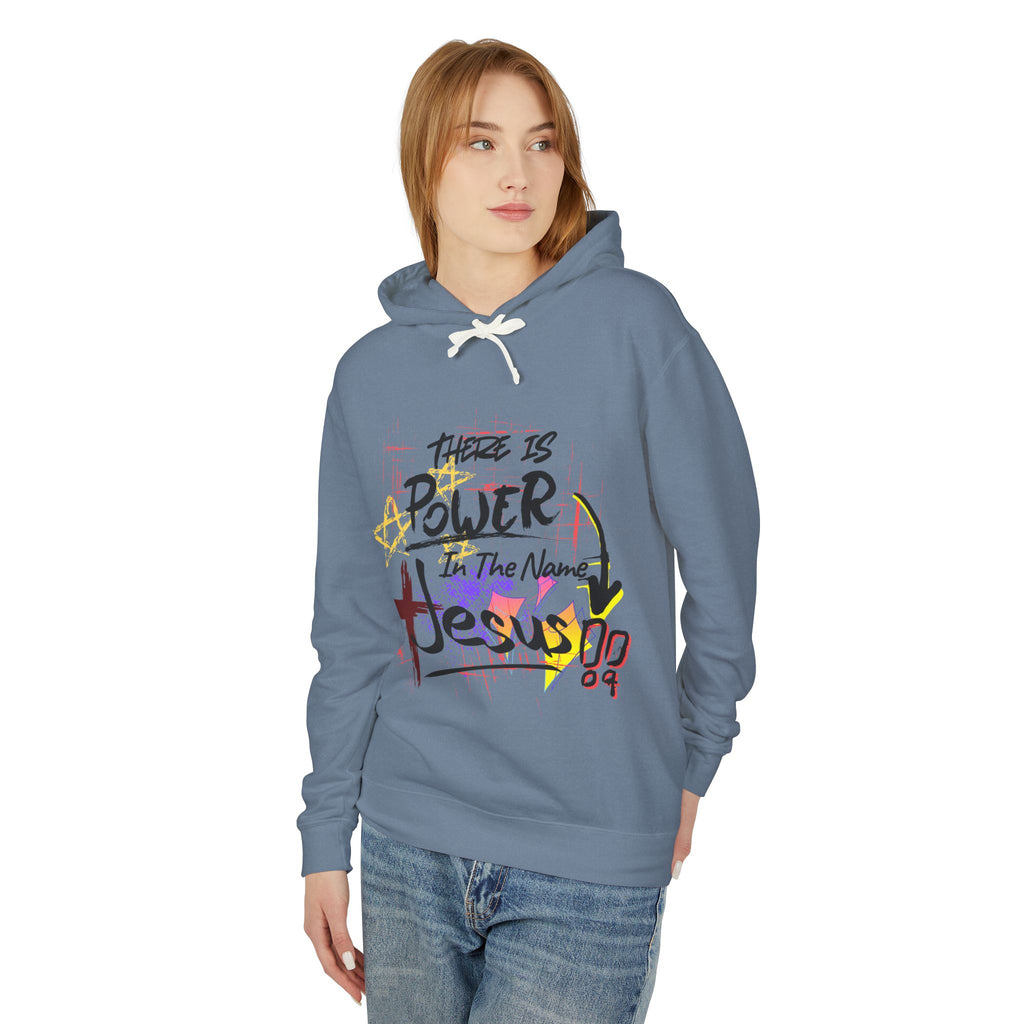 "There Is Power In The Name of Jesus" Lightweight Hooded Sweatshirt