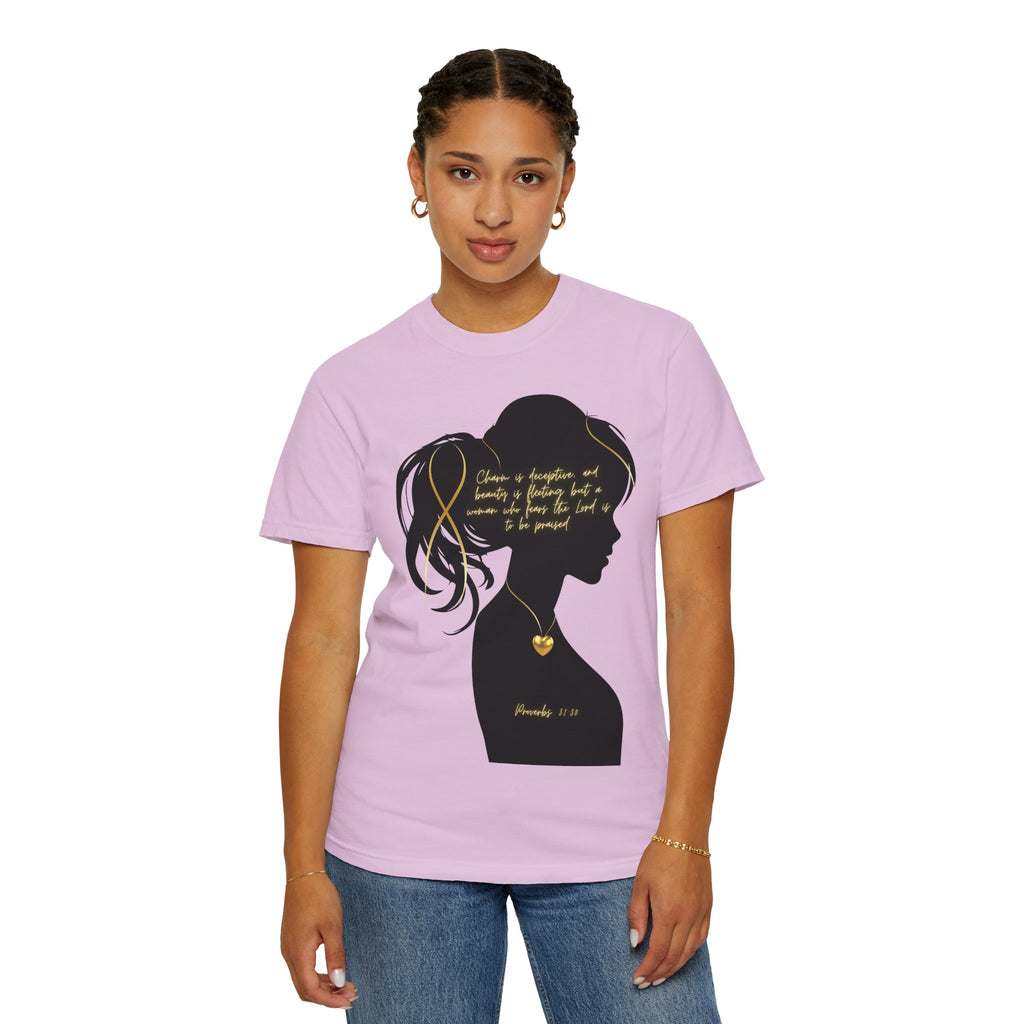 Proverbs 31:30 Gold Heart- T-Shirt