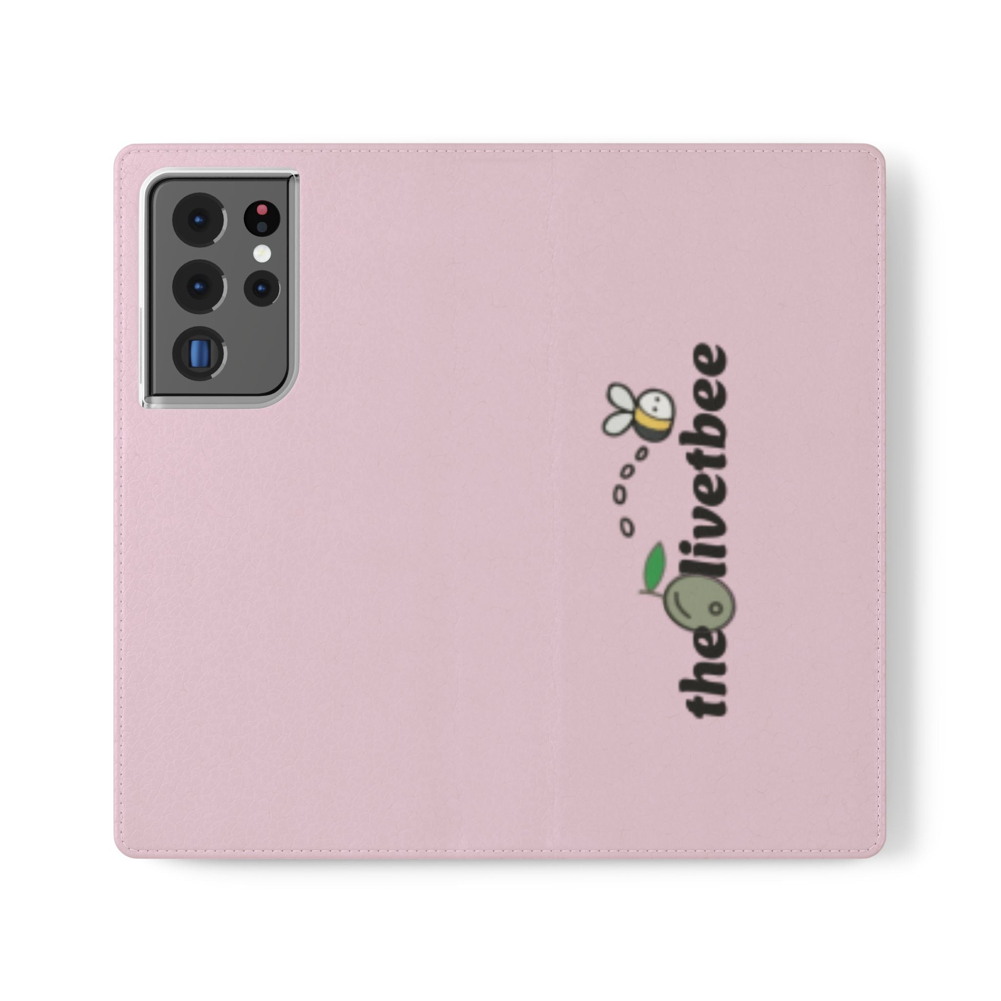 Pink Bee Logo Flip Phone Case — theOlivetbee Wallet Cover