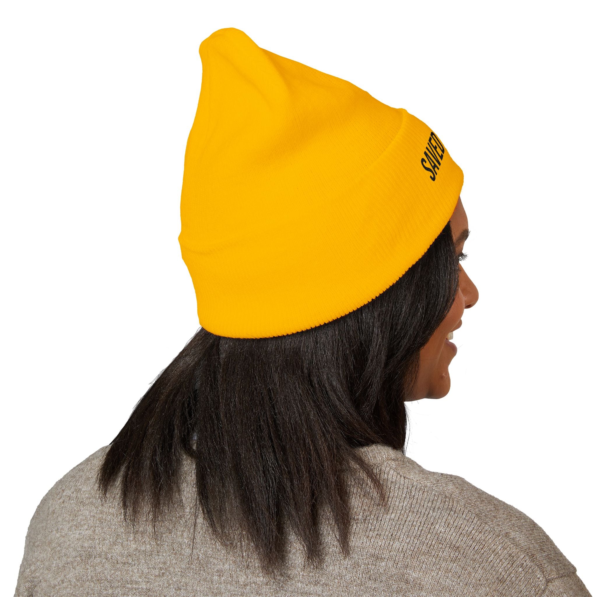'Saved By Grace' Embroidered Cuffed Beanie