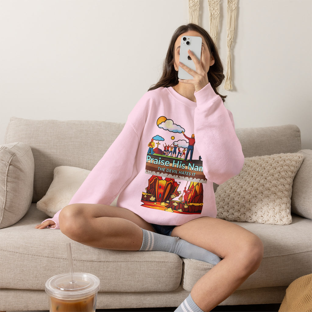 'Praise His Name' — Crewneck Sweatshirt
