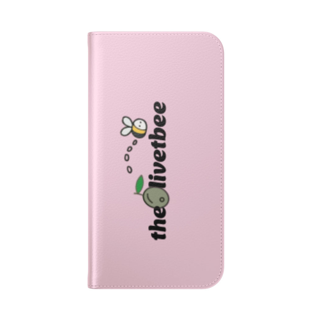 Pink Bee Logo Flip Phone Case — theOlivetbee Wallet Cover