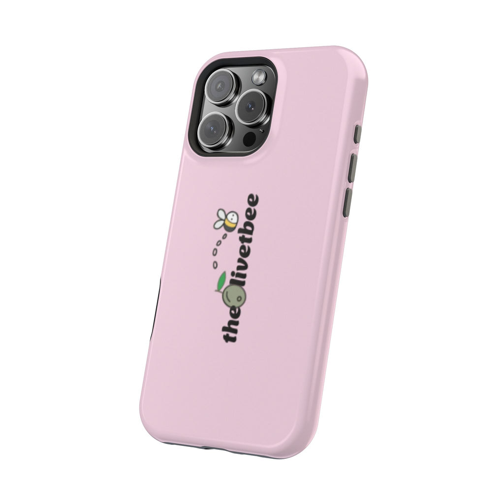Pink Magnetic Impact-Resistant Phone Case — 'theolivetbee' , Shockproof MagSafe-Compatible Protection