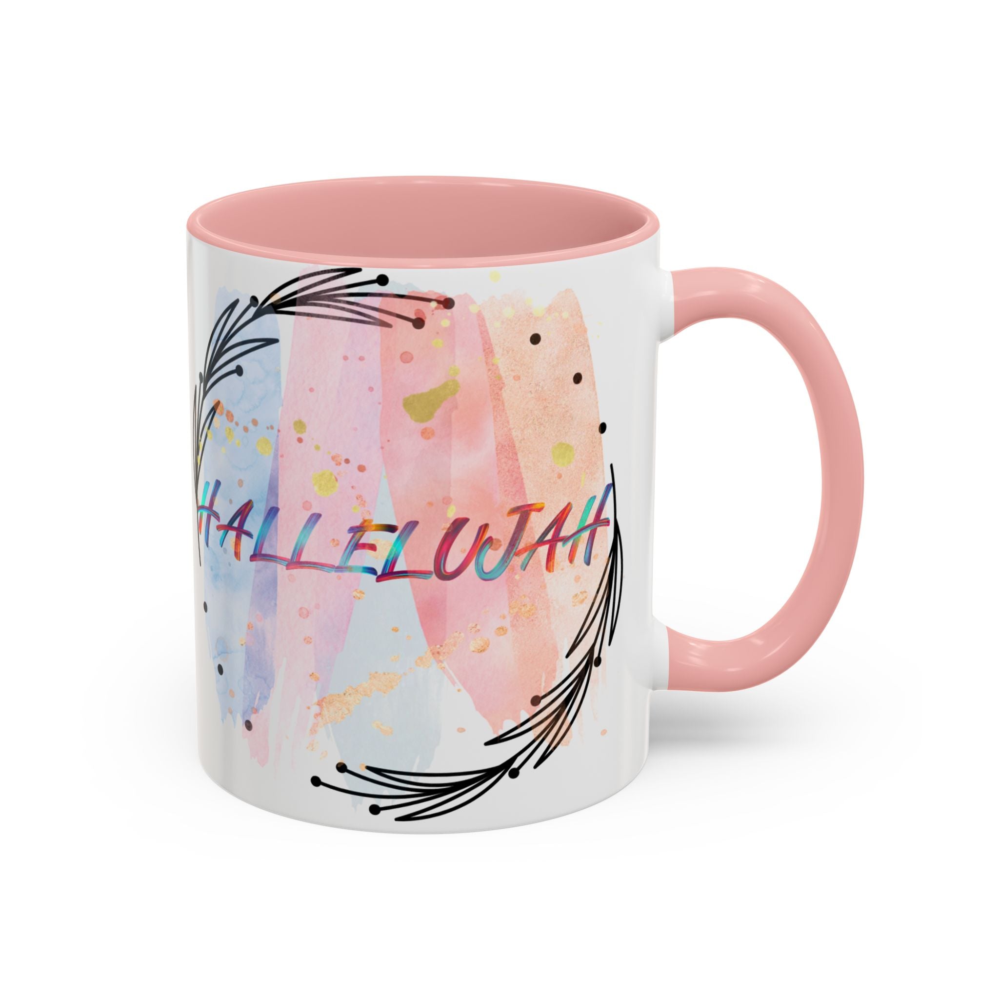 'Hallelujah'  —  Watercolor Accent Coffee Mug (11/15oz)
