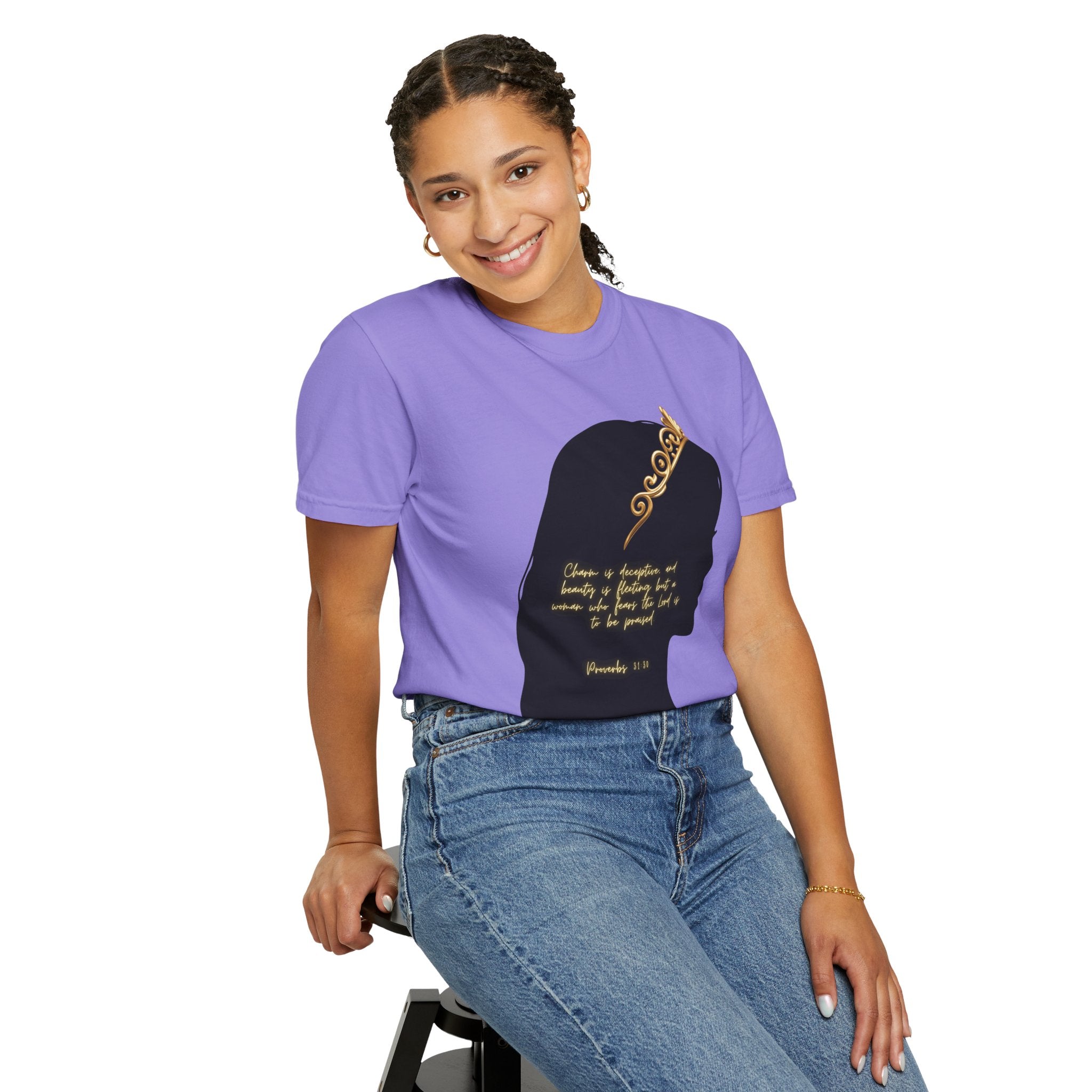 Proverbs 31:30 Gold Crown - T-Shirt