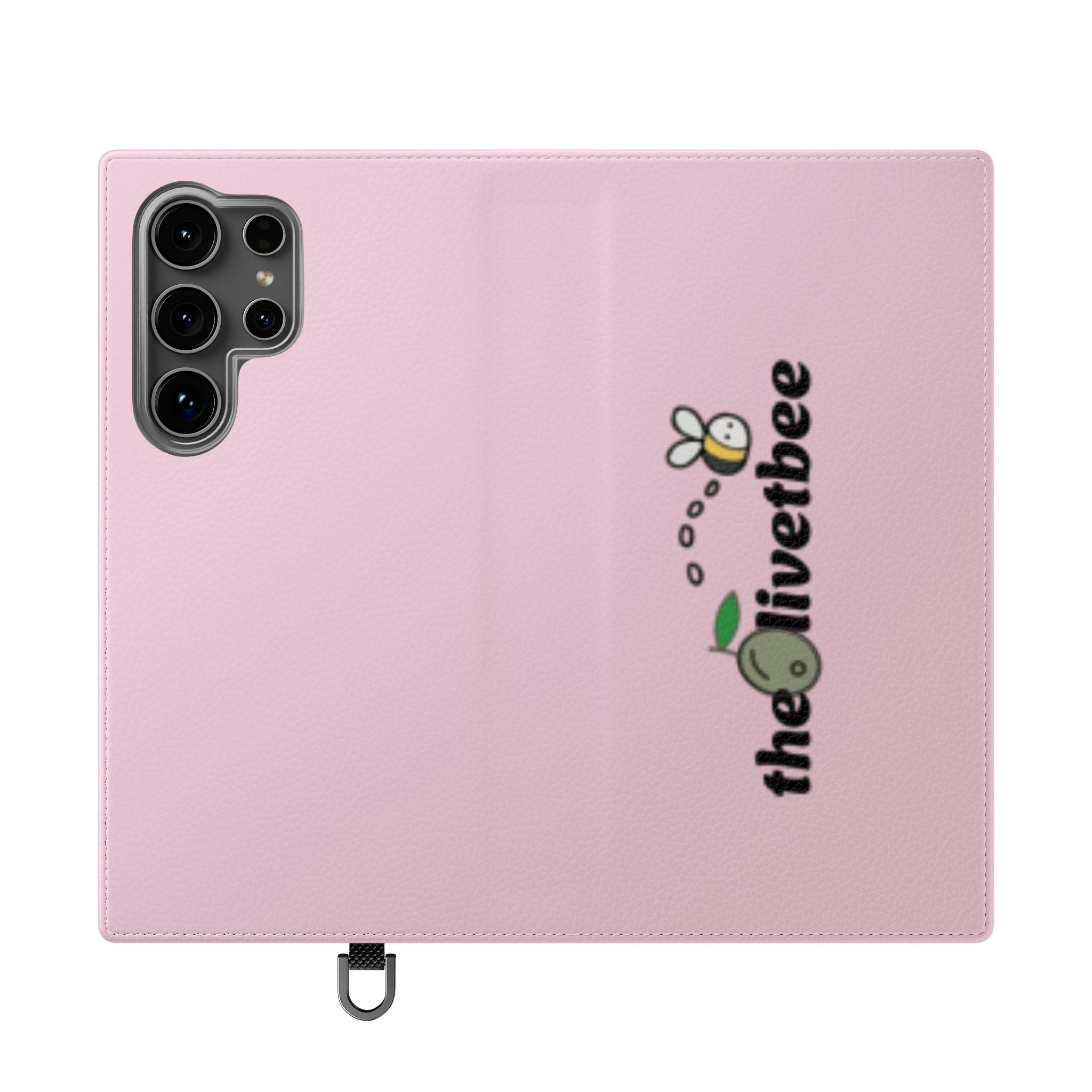 Pink Bee Logo Flip Phone Case — theOlivetbee Wallet Cover