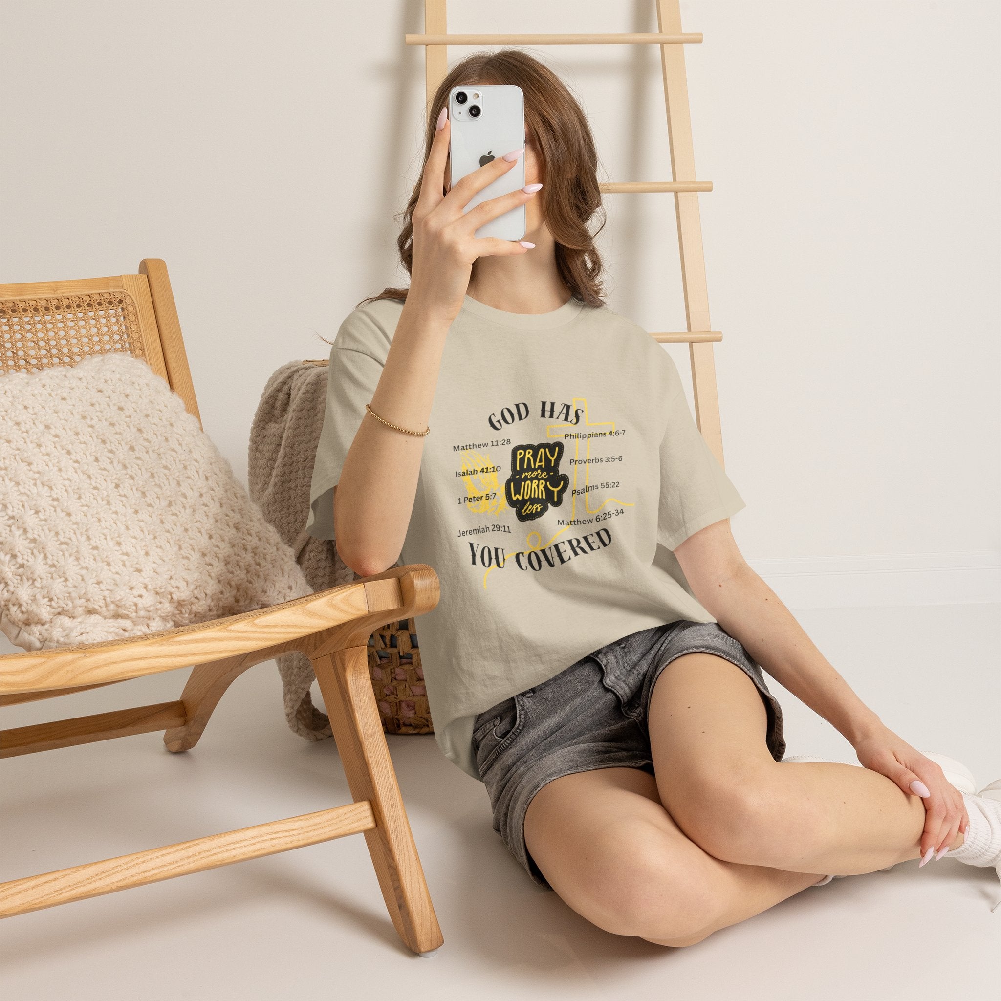“Pray More, Worry Less” — T-Shirt