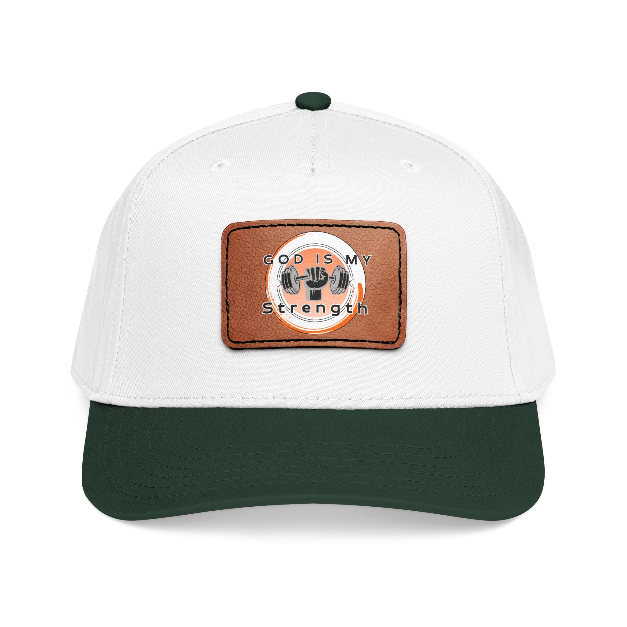 "God Is My Strength" Leather Patch Baseball Cap