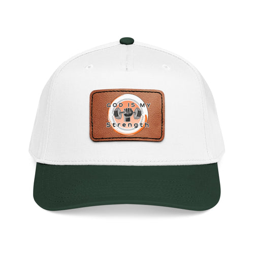 "God Is My Strength" Leather Patch Baseball Cap