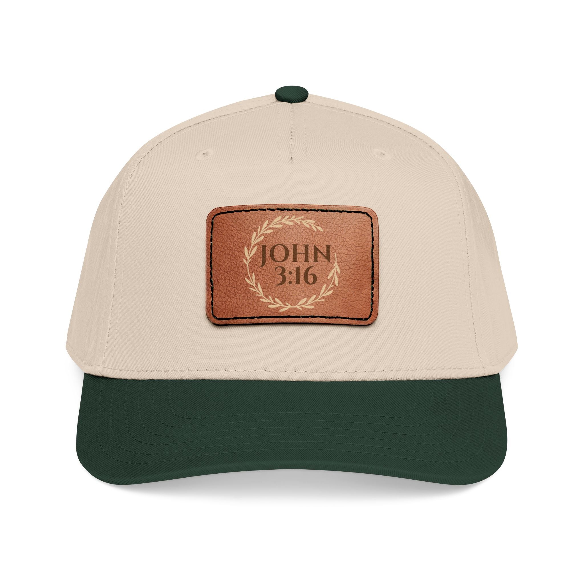 John 3:16 Leather Patch Baseball Cap