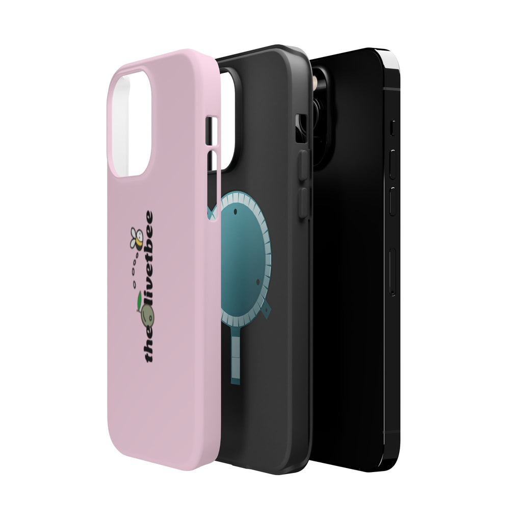 Pink Magnetic Impact-Resistant Phone Case — 'theolivetbee' , Shockproof MagSafe-Compatible Protection