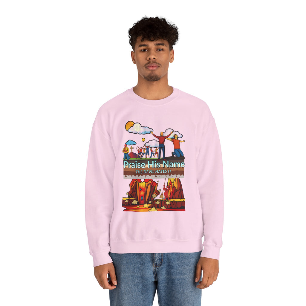 'Praise His Name' — Crewneck Sweatshirt