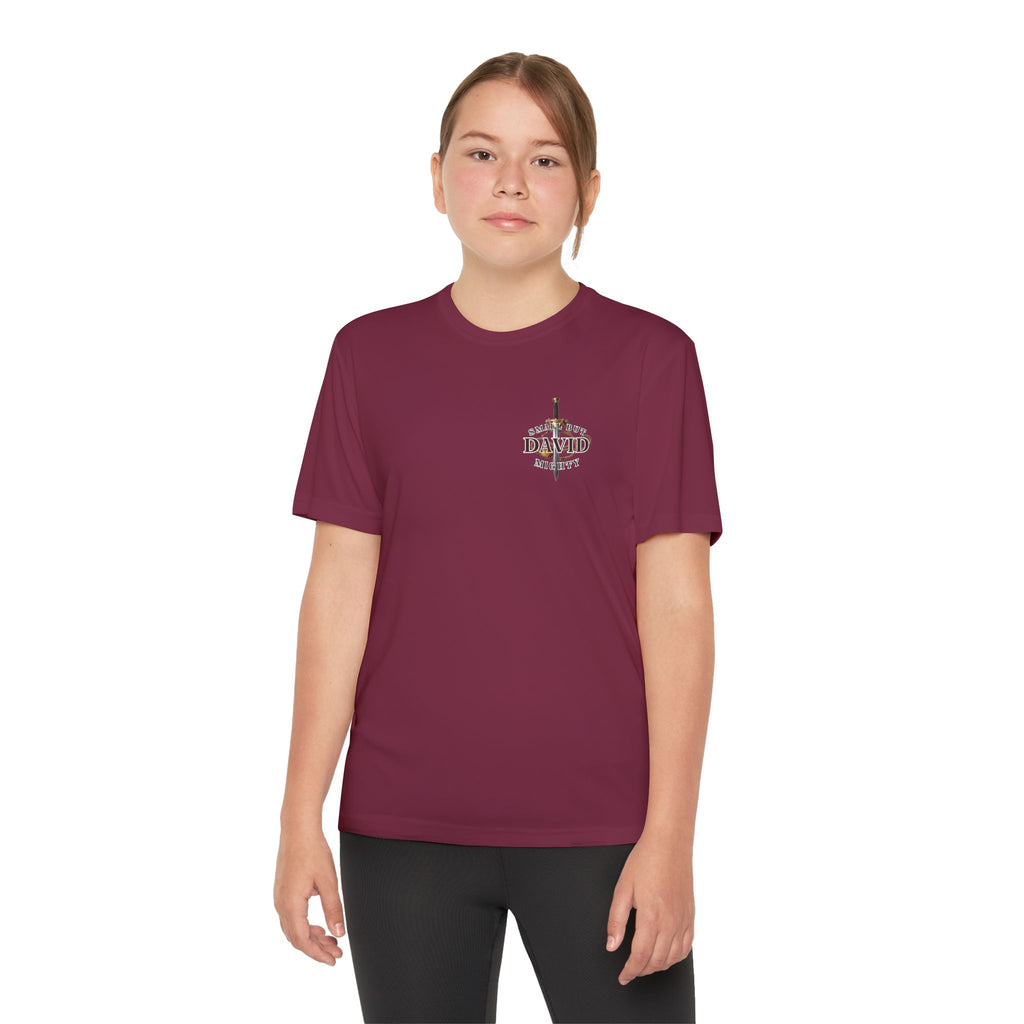 1 Timothy 4:12: 'Small But Mighty' Stones Youth Competitor Tee