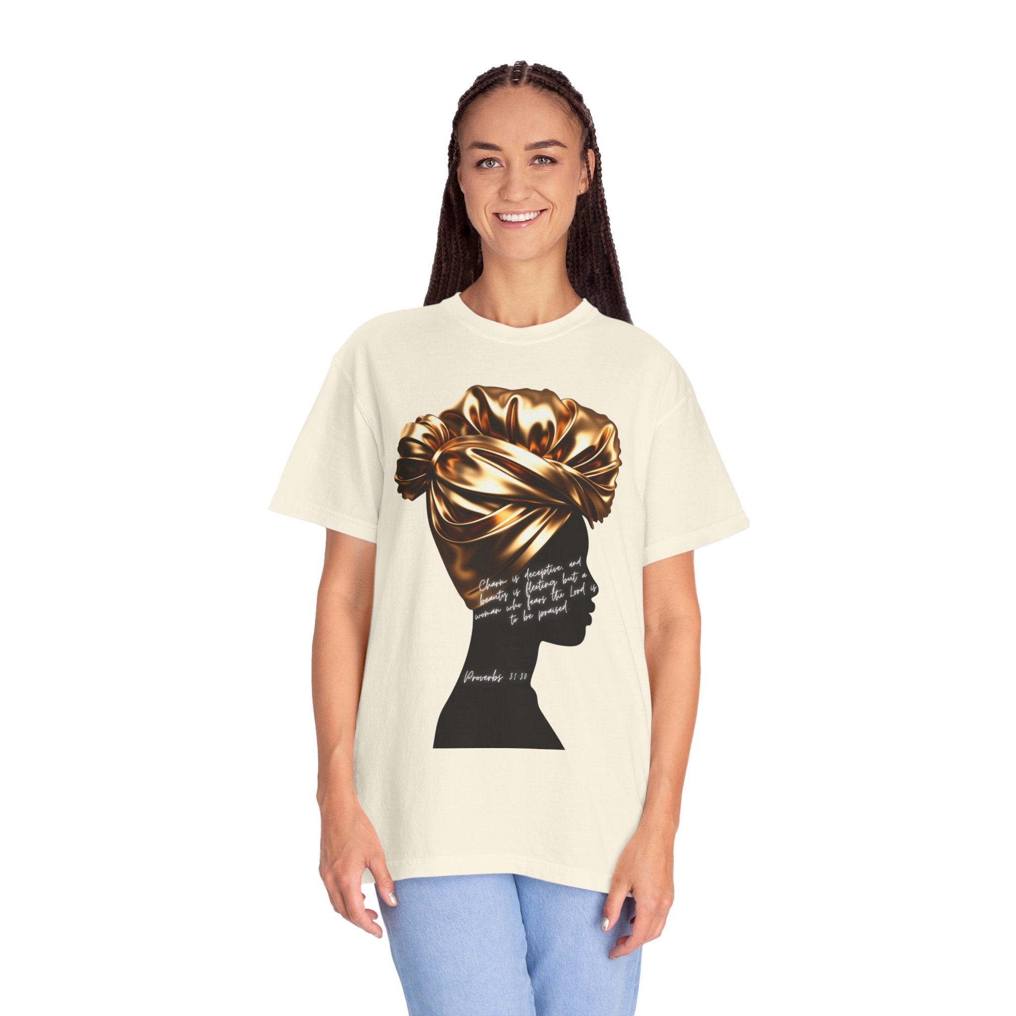 Proverbs 31:30 Gold Headwrap- T-Shirt