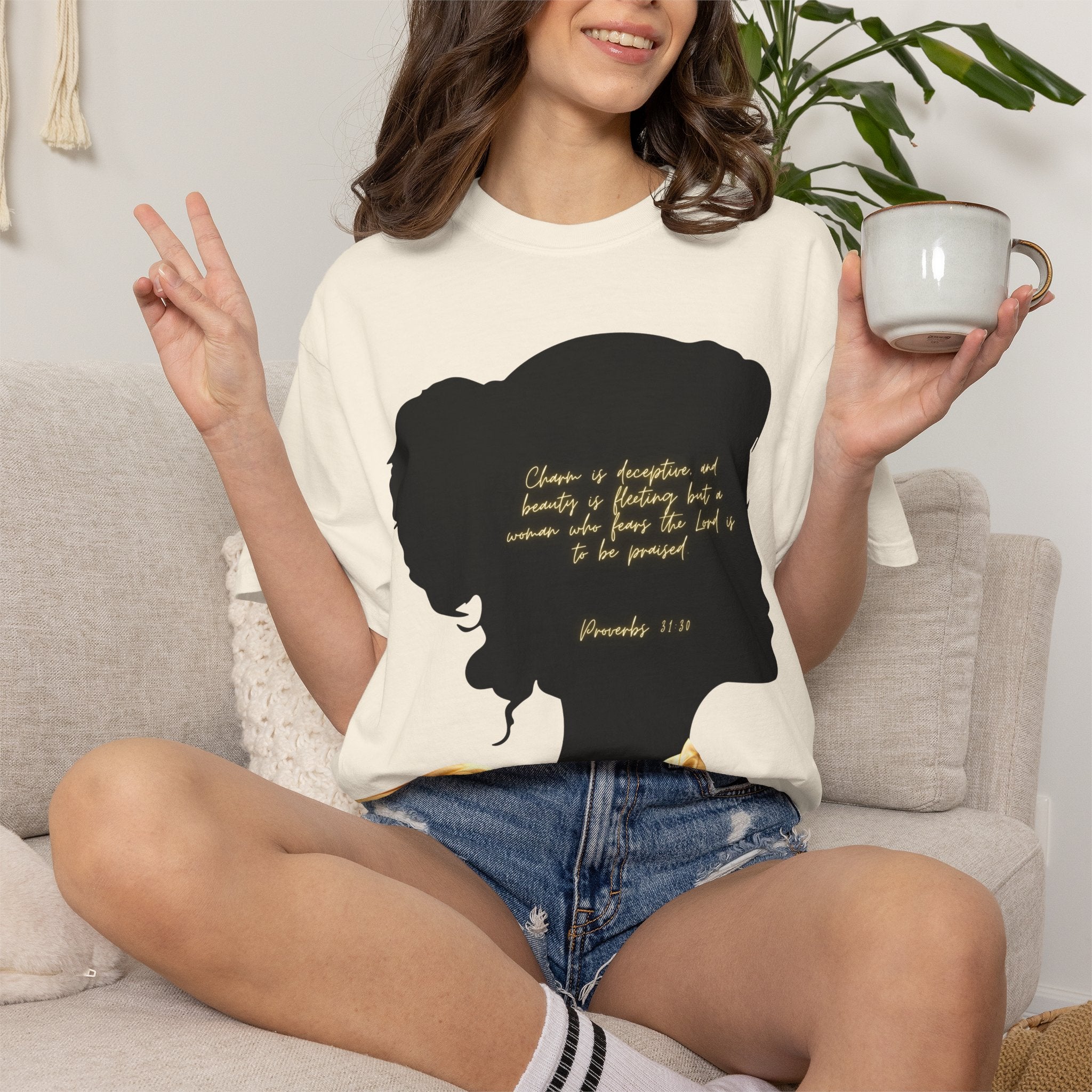 Proverbs 31:30 Gold Scarf - T-Shirt