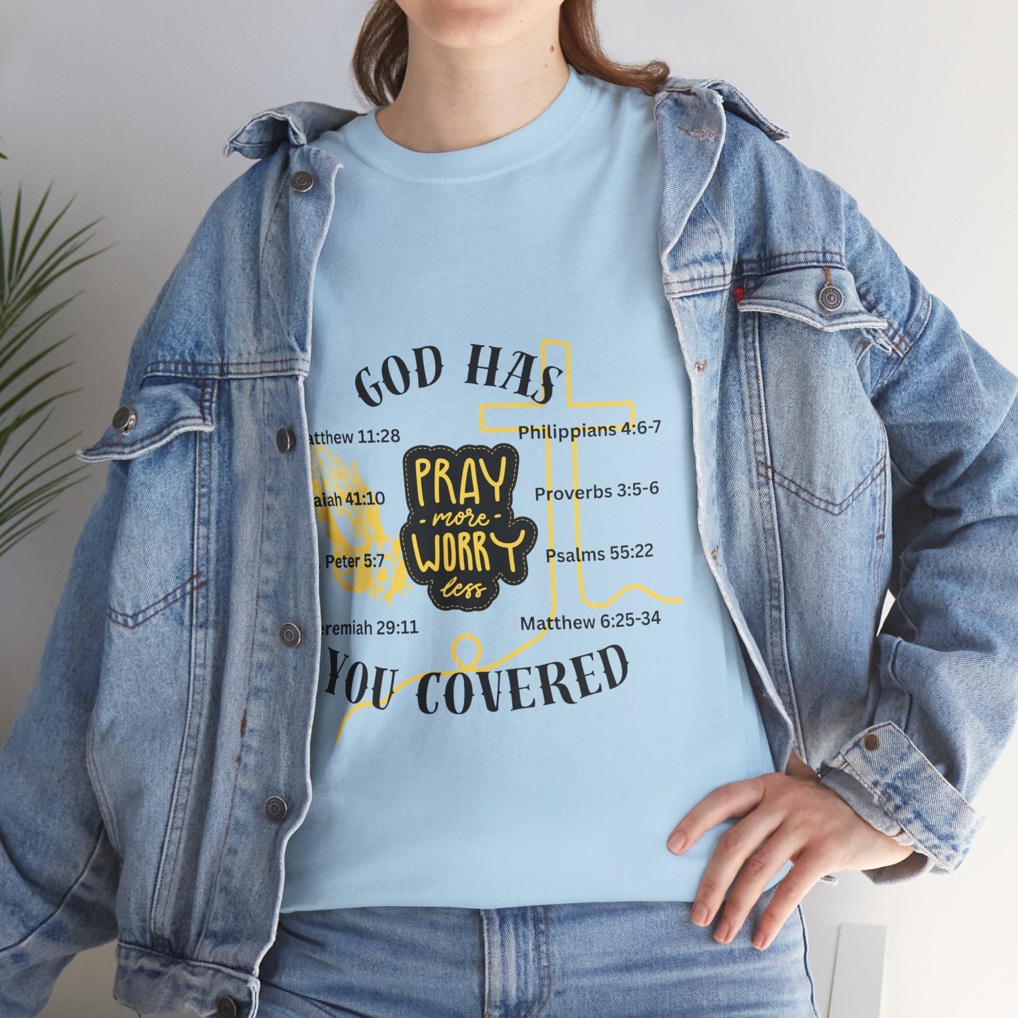 “Pray More, Worry Less” — T-Shirt