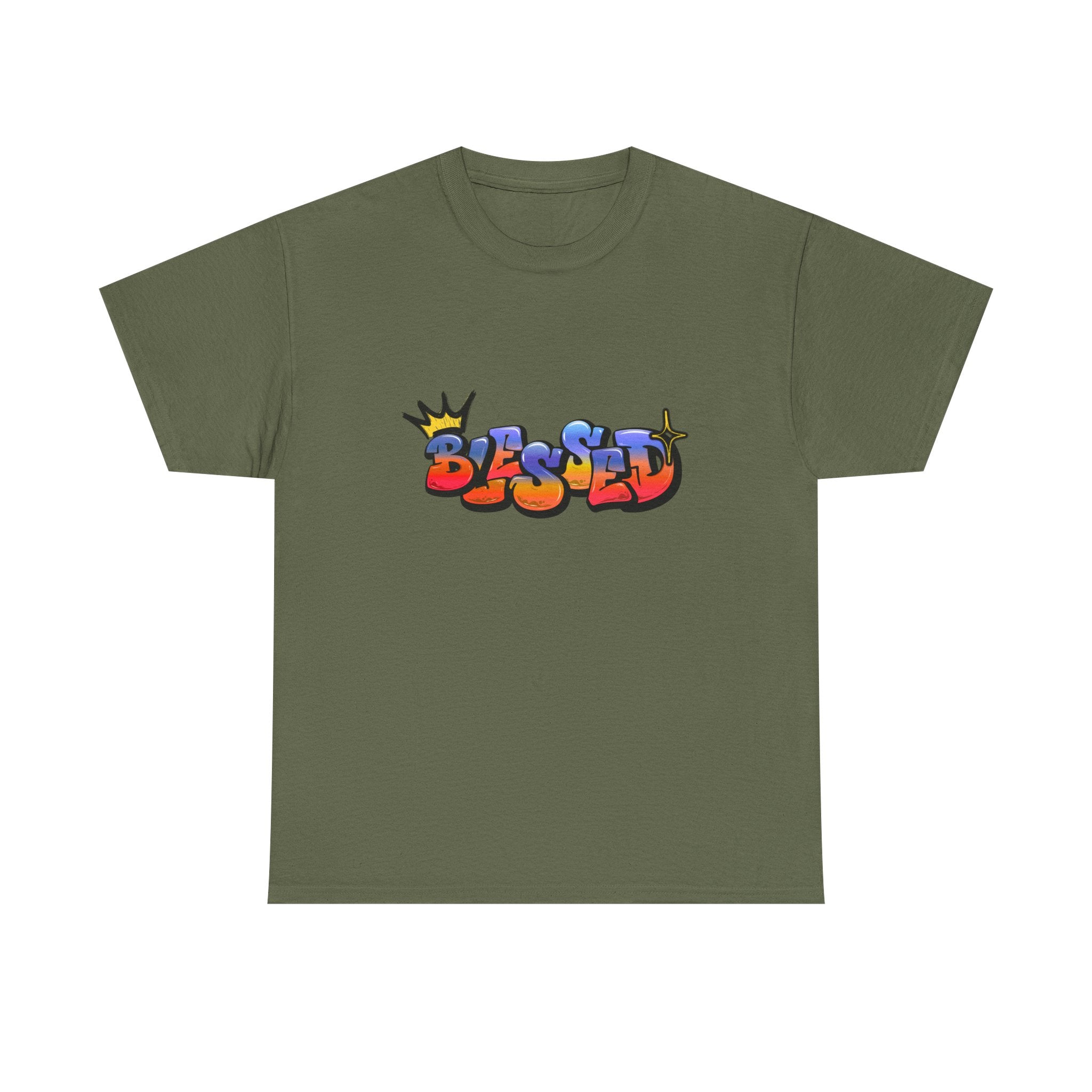 'Blessed' Crown Graffiti Tee