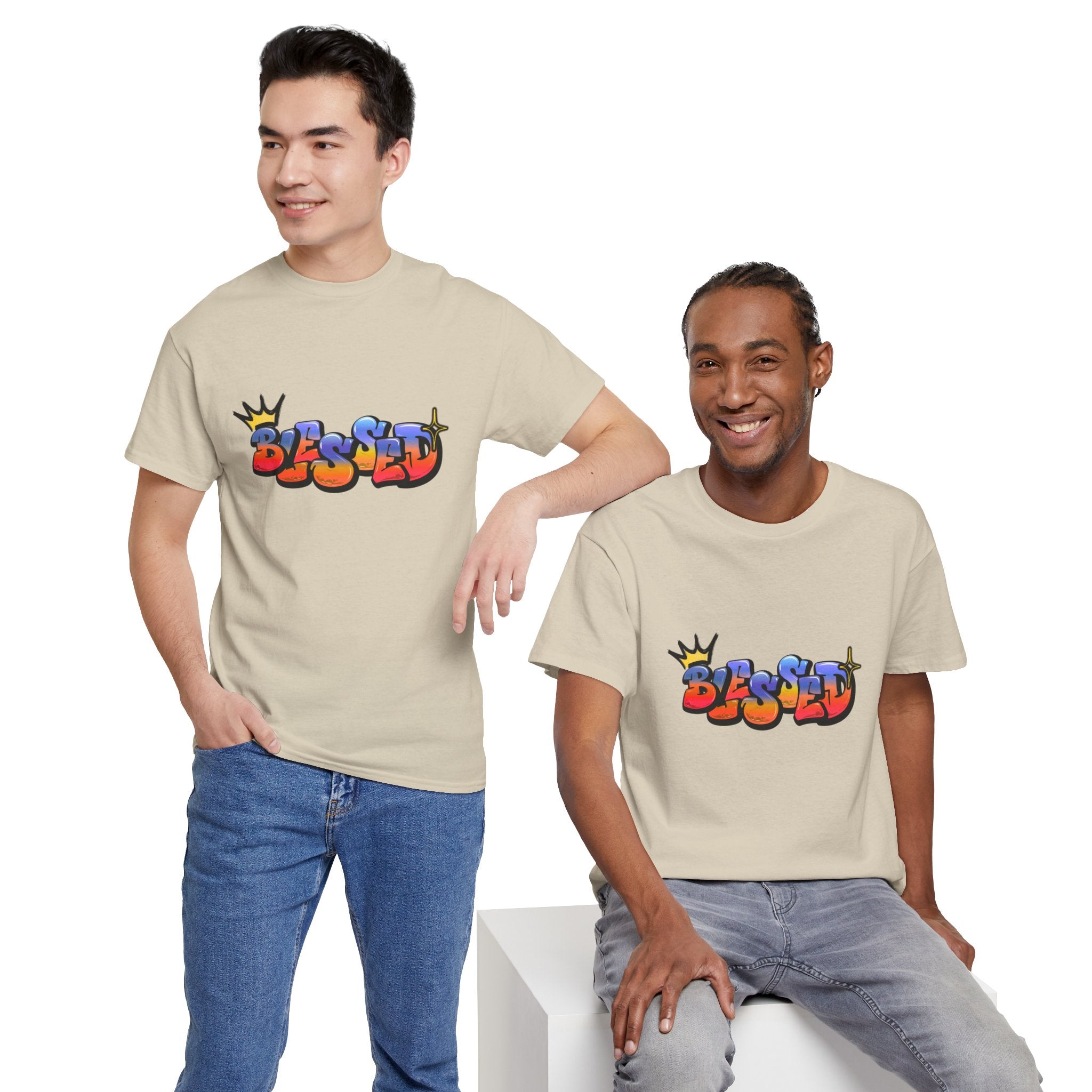 'Blessed' Crown Graffiti Tee
