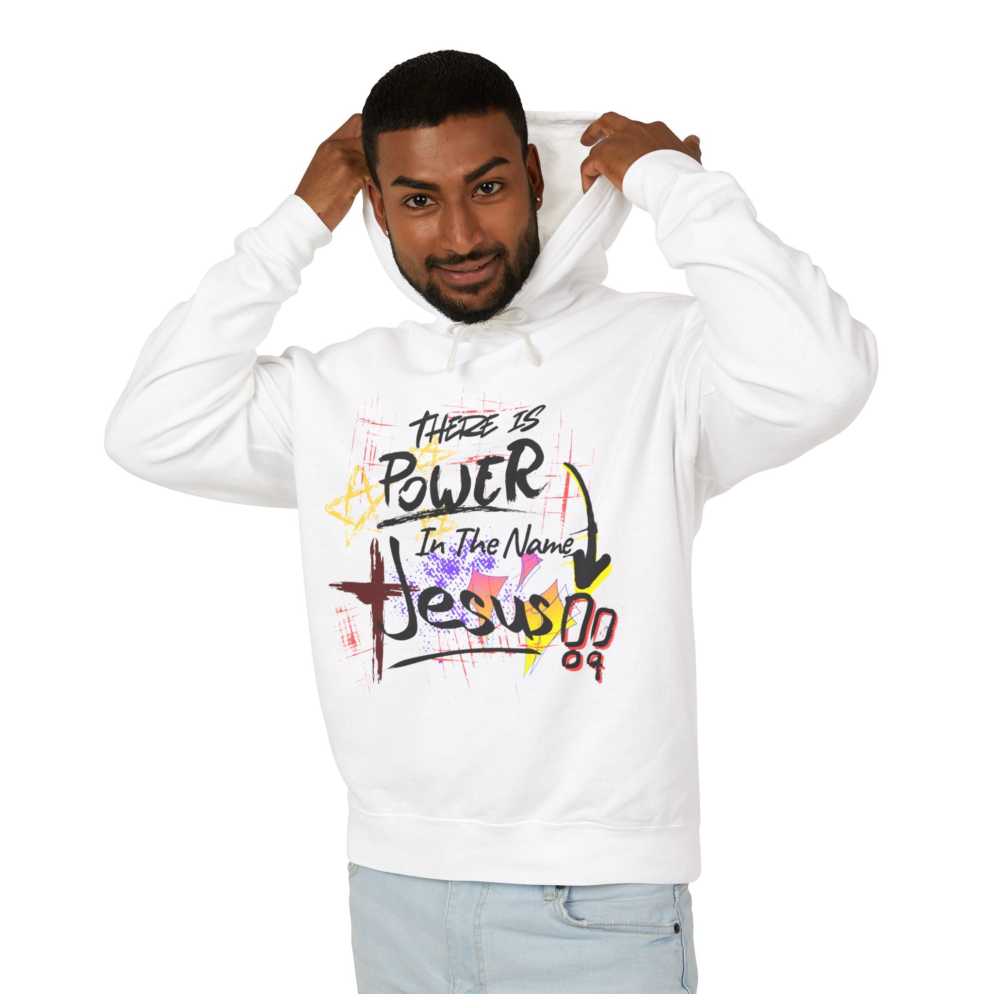 "There Is Power In The Name of Jesus" Lightweight Hooded Sweatshirt