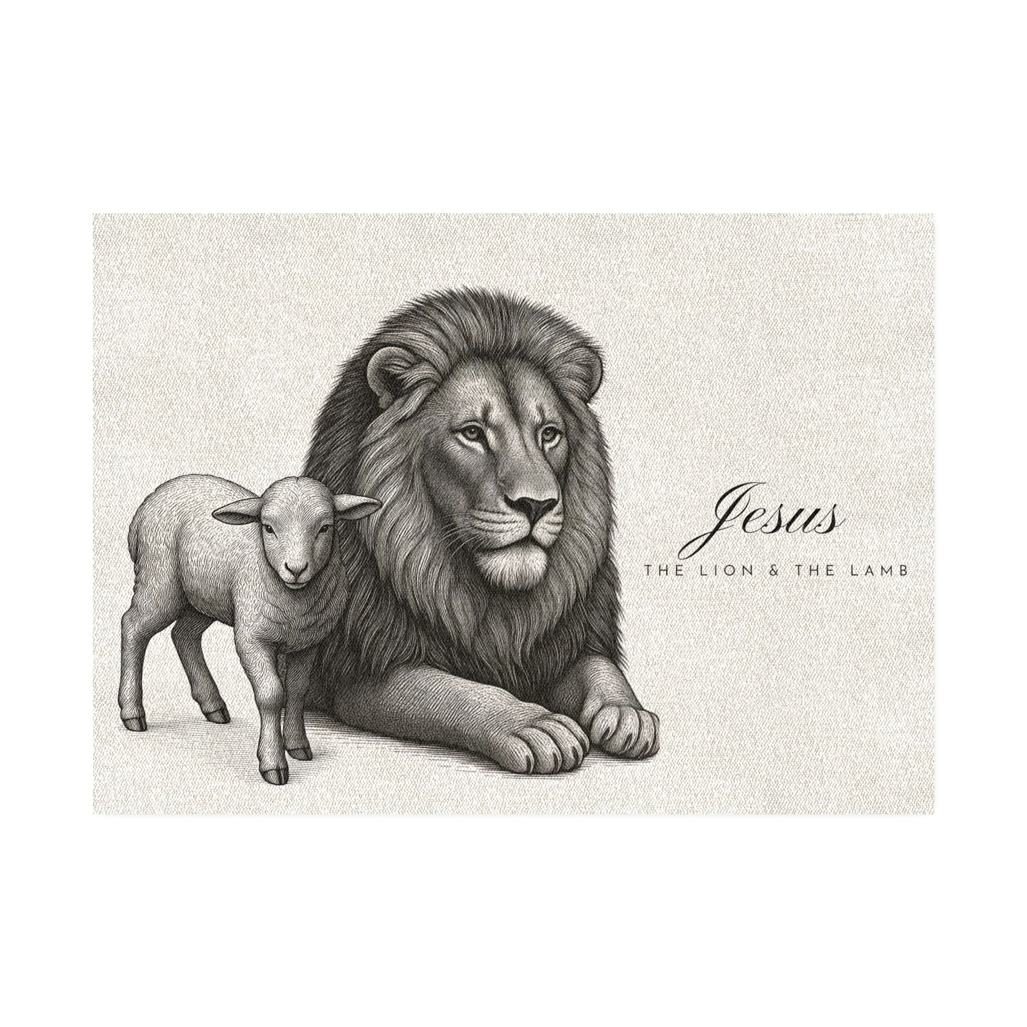 "Jesus: The Lion & The Lamb" — Rectangle Rug