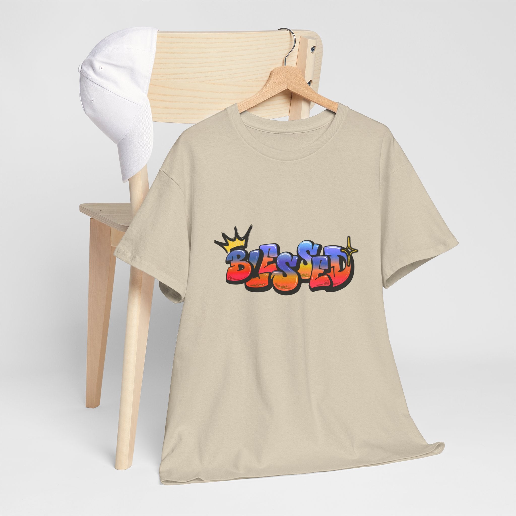 'Blessed' Crown Graffiti Tee