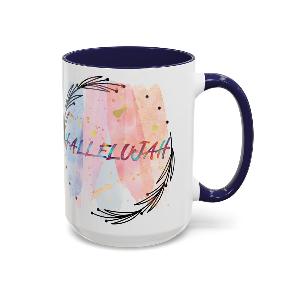 'Hallelujah'  —  Watercolor Accent Coffee Mug (11/15oz)