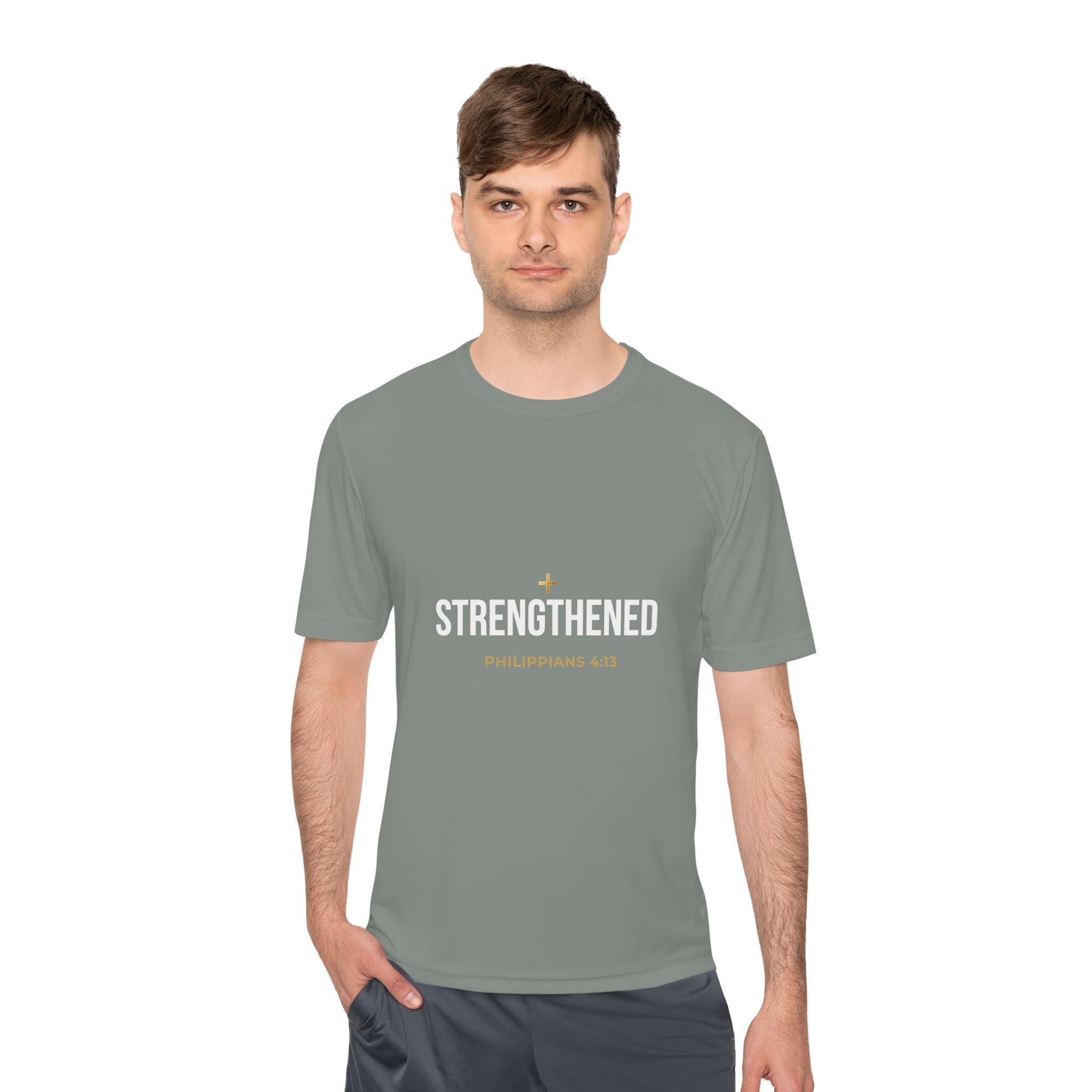 Philippians 4:13: 'Strengthen' Moisture-Wicking Tee