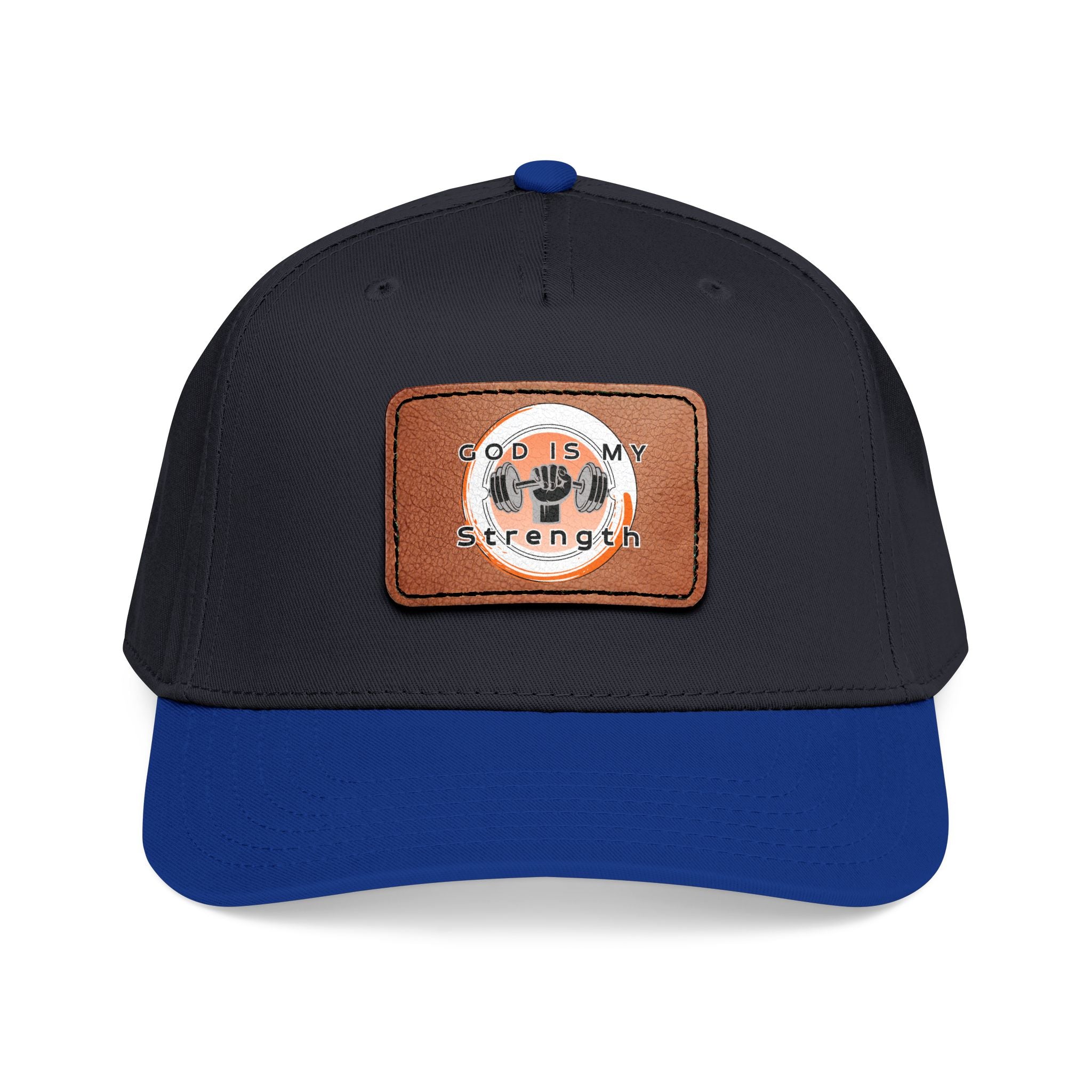 "God Is My Strength" Leather Patch Baseball Cap