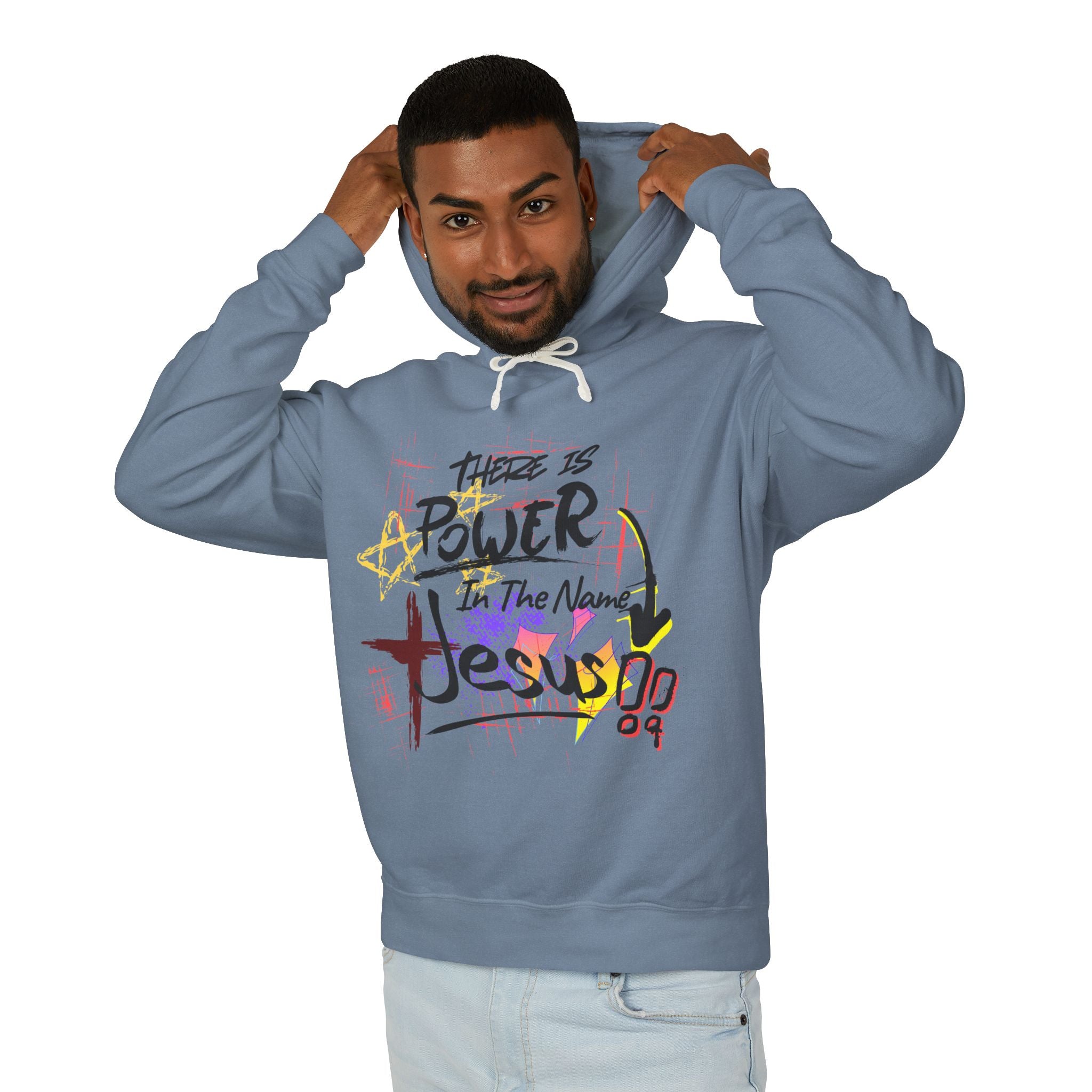 "There Is Power In The Name of Jesus" Lightweight Hooded Sweatshirt