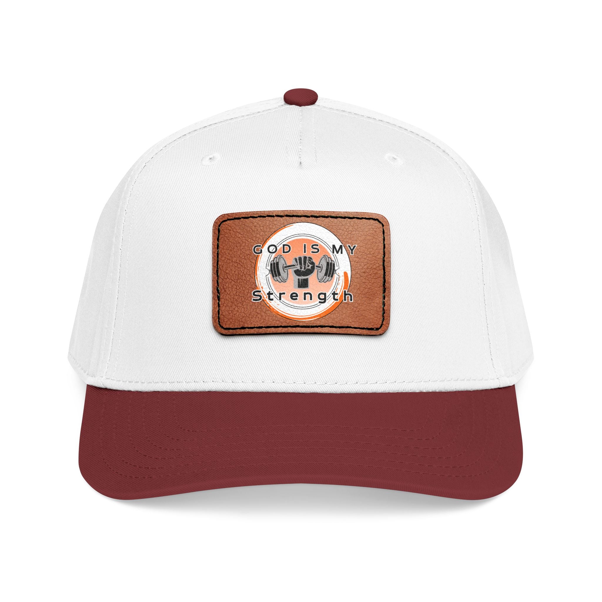 "God Is My Strength" Leather Patch Baseball Cap