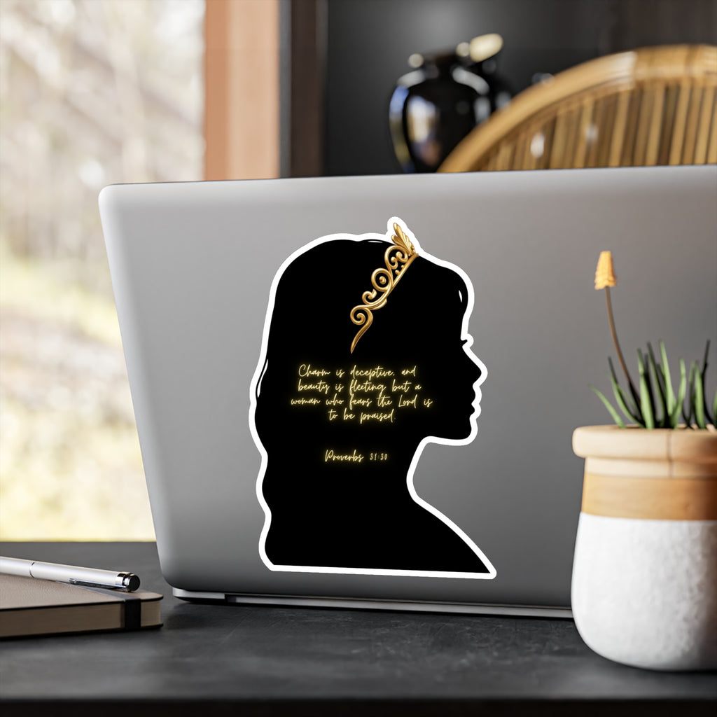 Proverbs 31:30: Gold Crown— Sticker