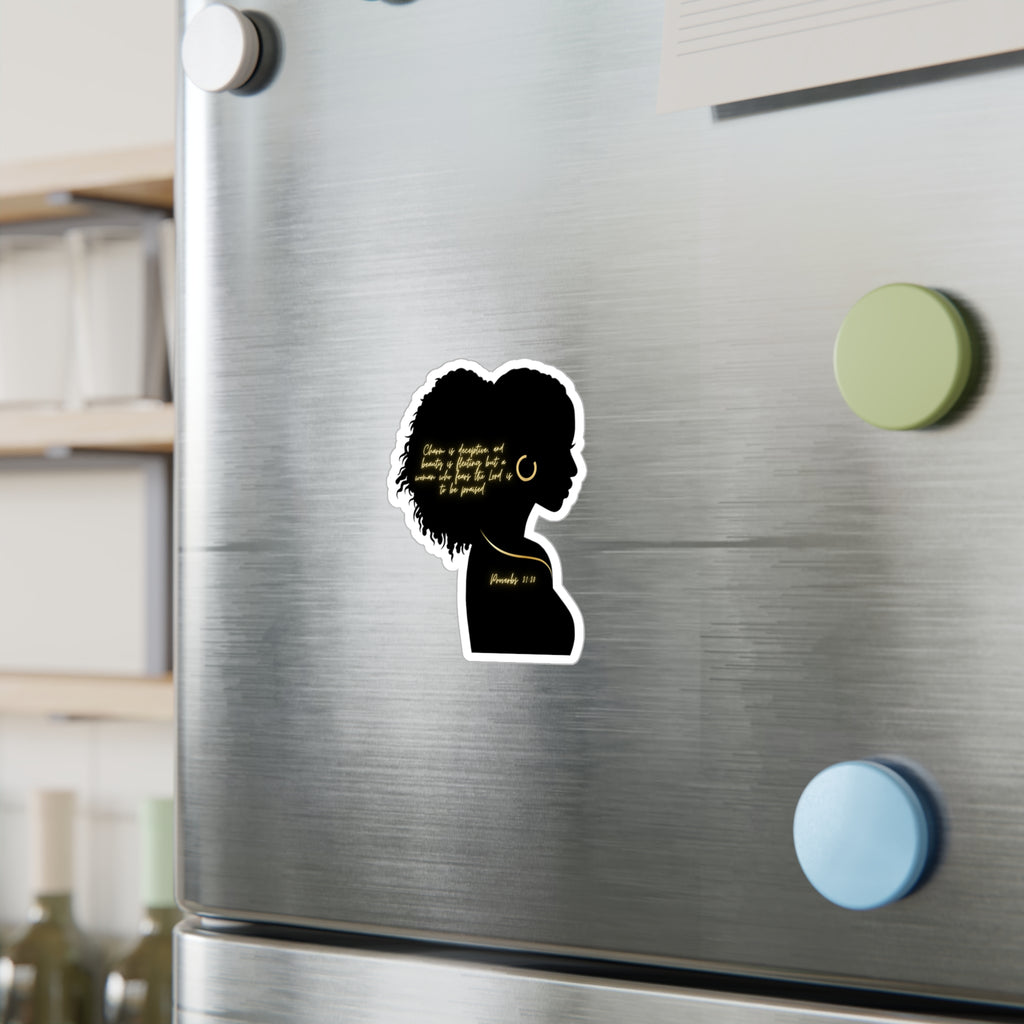 Proverbs 31:30: Gold Earring— Sticker